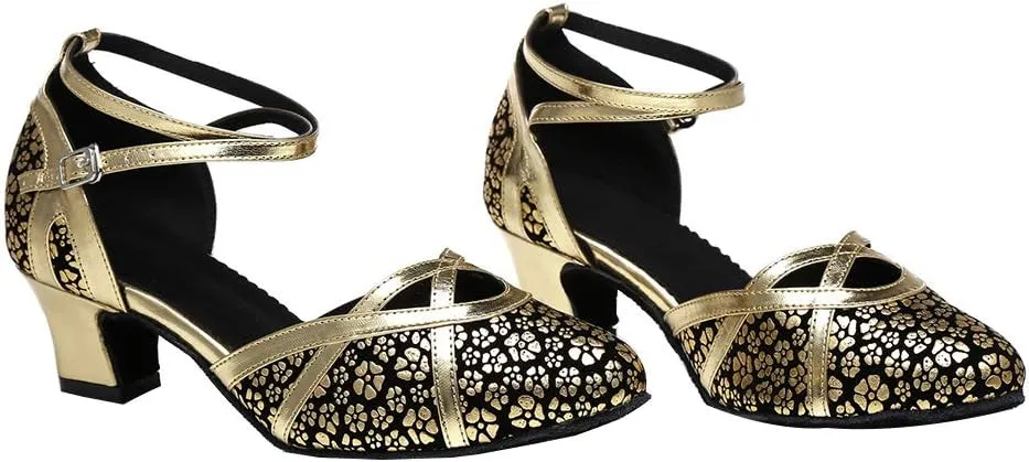 YKXLM Professional Latin Dance Shoes for Women Closed Toe Ballroom Character Practice Dance Shoes,Modle YCL323